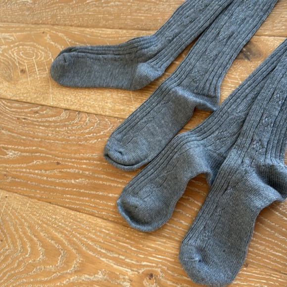 2 pairs cable knit Clemson thigh high socks - Picture 3 of 3